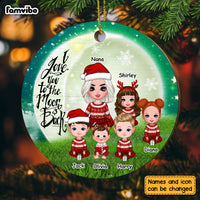 Personalized Grandma Love You To The Moon And Back Circle Ornament SB232 32O28 thumb 1