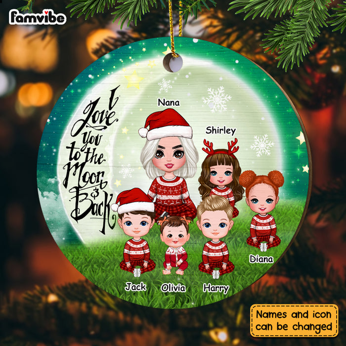 Personalized Grandma Love You To The Moon And Back Circle Ornament SB232 32O28 1