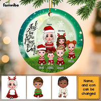 Personalized Grandma Love You To The Moon And Back Circle Ornament SB232 32O28 thumb 1