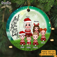 Personalized Grandma Love You To The Moon And Back Circle Ornament SB232 32O28 thumb 1