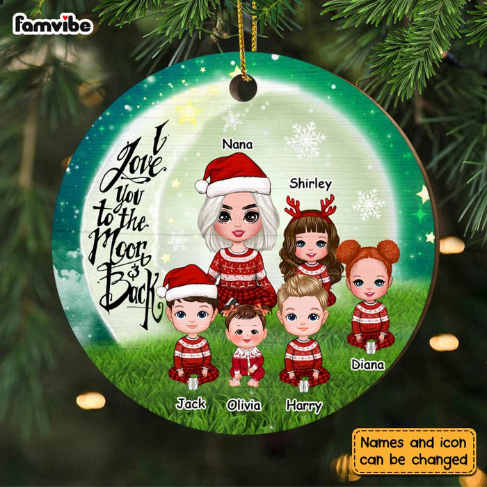 Personalized Grandma Love You To The Moon And Back Circle Ornament SB232 32O28 1