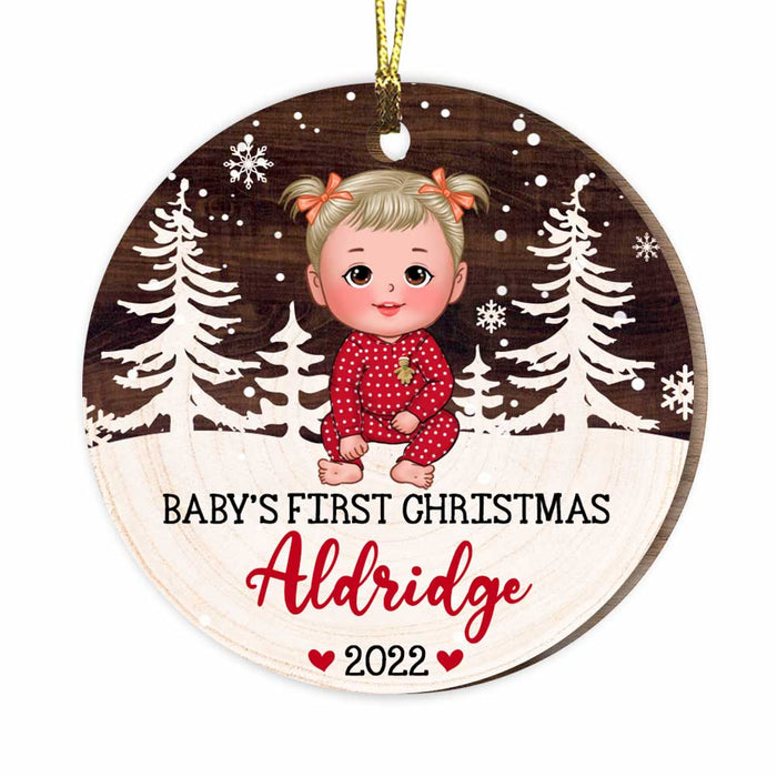 Personalized Baby First Christmas Circle Ornament SB233 23O47 1