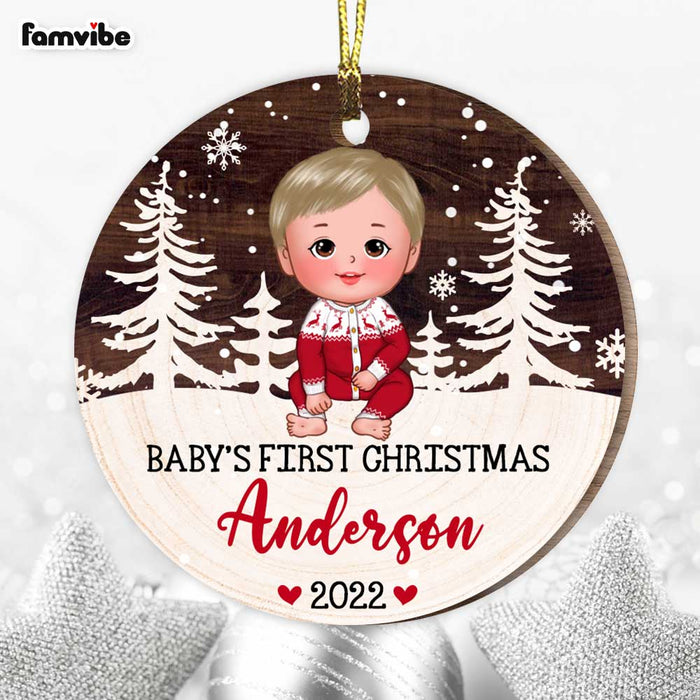 Personalized Baby First Christmas Circle Ornament SB233 23O47 1