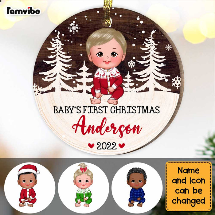 Personalized Baby First Christmas Circle Ornament SB233 23O47 1