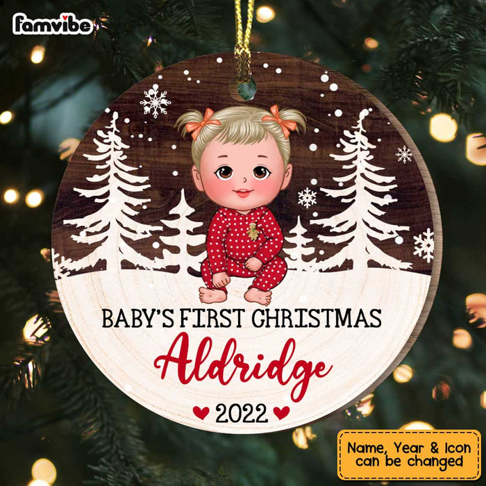 Personalized Baby First Christmas Circle Ornament SB233 23O47 1