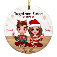 Personalized  Couple Together Since Circle Ornament SB242 32O53 thumb 1