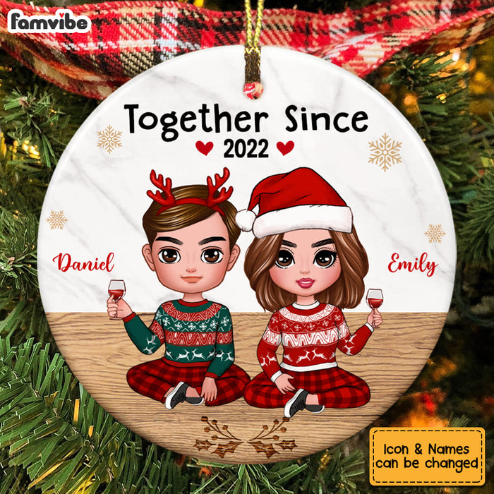 Personalized  Couple Together Since Circle Ornament SB242 32O53 1