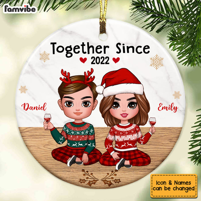 Personalized  Couple Together Since Circle Ornament SB242 32O53 1