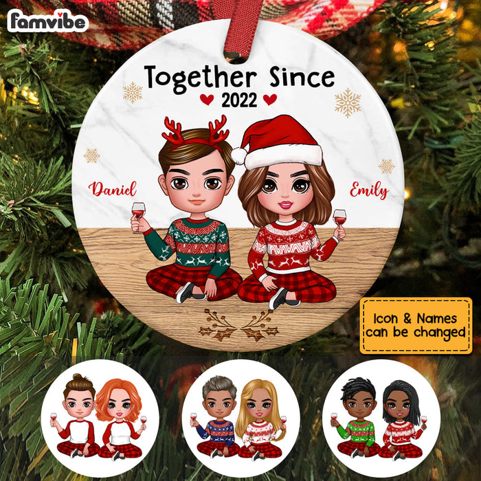 Personalized  Couple Together Since Circle Ornament SB242 32O53 1