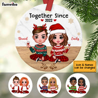 Personalized  Couple Together Since Circle Ornament SB242 32O53 thumb 1