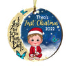 Personalized Baby's First Christmas Love To The Moon Circle Ornament SB243 30O53 1