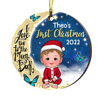 Personalized Baby's First Christmas Love To The Moon Circle Ornament SB243 30O53 thumb 1