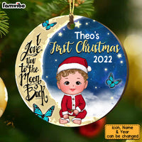 Personalized Baby's First Christmas Love To The Moon Circle Ornament SB243 30O53 thumb 1