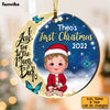 Personalized Baby's First Christmas Love To The Moon Circle Ornament SB243 30O53 1