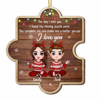 Personalized Couple The Day Christmas Puzzle Ornament SB244 23O34 thumb 1