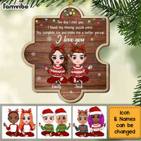 Personalized Couple The Day Christmas Puzzle Ornament SB244 23O34 thumb 1