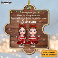Personalized Couple The Day Christmas Puzzle Ornament SB244 23O34 thumb 1
