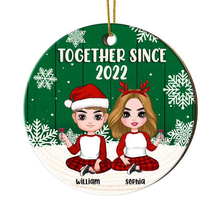 Personalized Couple Together Since Christmas Circle Ornament SB242 23O28 1