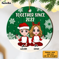 Personalized Couple Together Since Christmas Circle Ornament SB242 23O28 thumb 1