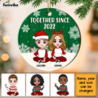 Personalized Couple Together Since Christmas Circle Ornament SB242 23O28 thumb 1