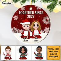 Personalized Couple Together Since Christmas Circle Ornament SB242 23O28 thumb 1