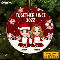 Personalized Couple Together Since Christmas Circle Ornament SB242 23O28 thumb 1