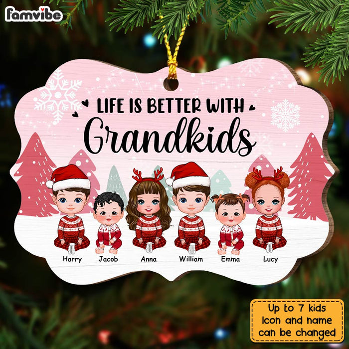 Personalized Grandma Life Is Better With Grandkids Benelux Ornament SB243 32O28 1