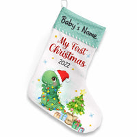 Personalized Baby Boy Girl First Christmas Dinosaur Stocking SB244 58O47 thumb 1