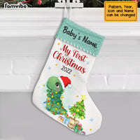 Personalized Baby Boy Girl First Christmas Dinosaur Stocking SB244 58O47 thumb 1