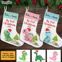 Personalized Baby Boy Girl First Christmas Dinosaur Stocking SB244 58O47 thumb 1