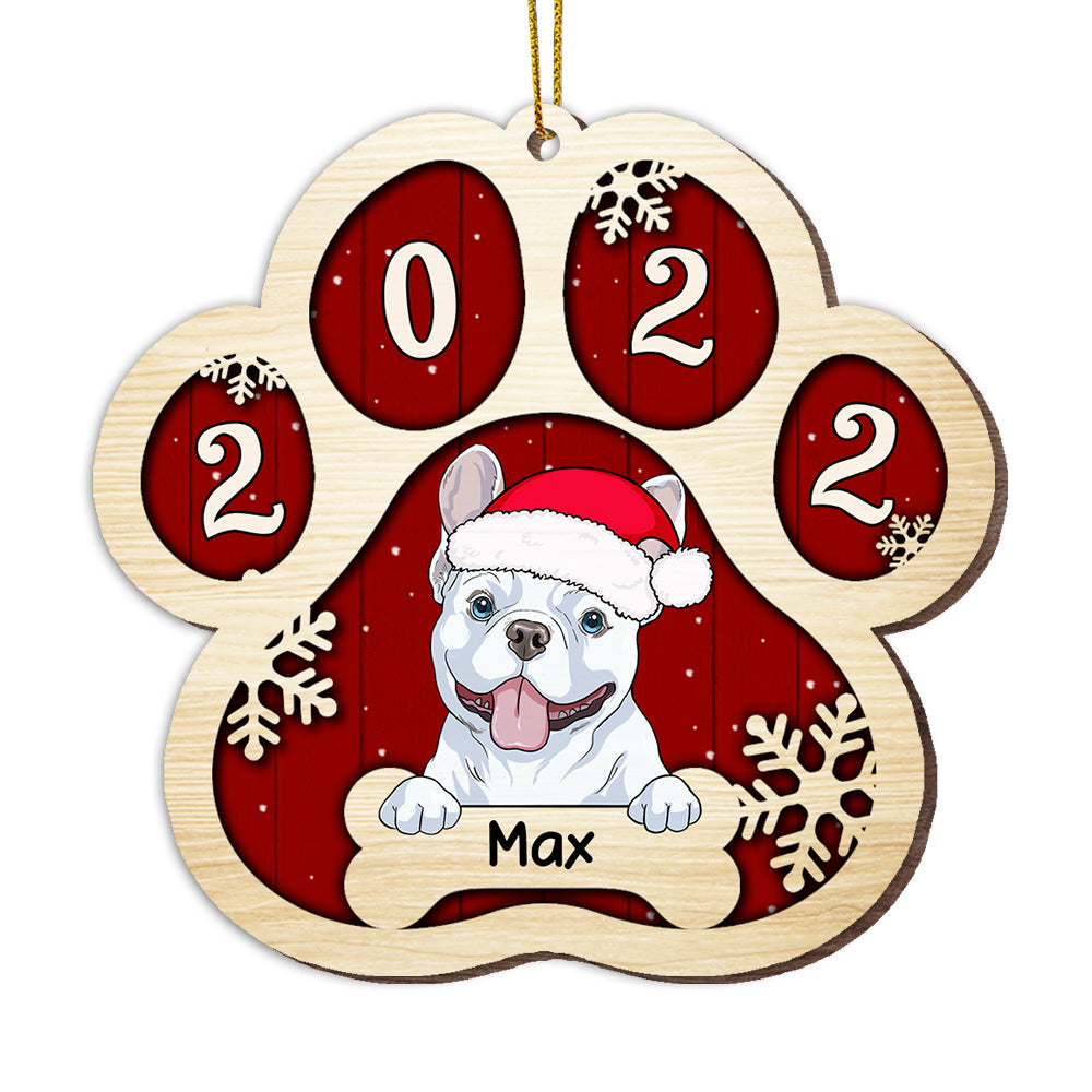 Personalized Dog Paw 2022 Christmas Ornament SB262 30O53 Primary Mockup