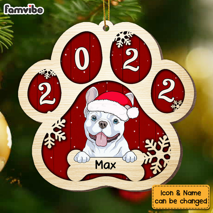 Personalized Dog Paw 2022 Christmas Ornament SB262 30O53 1