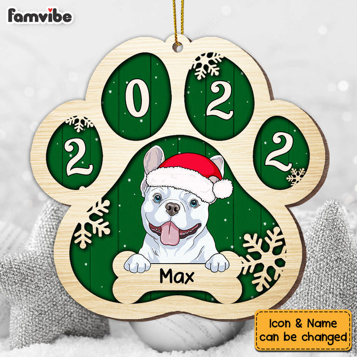 Personalized Dog Paw 2022 Christmas Ornament SB262 30O53 1