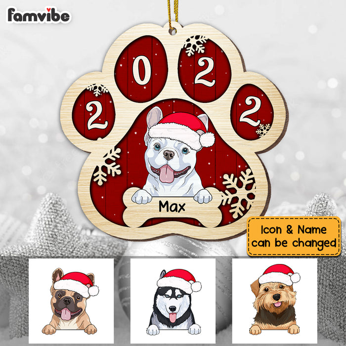 Personalized Dog Paw 2022 Christmas Ornament SB262 30O53 1