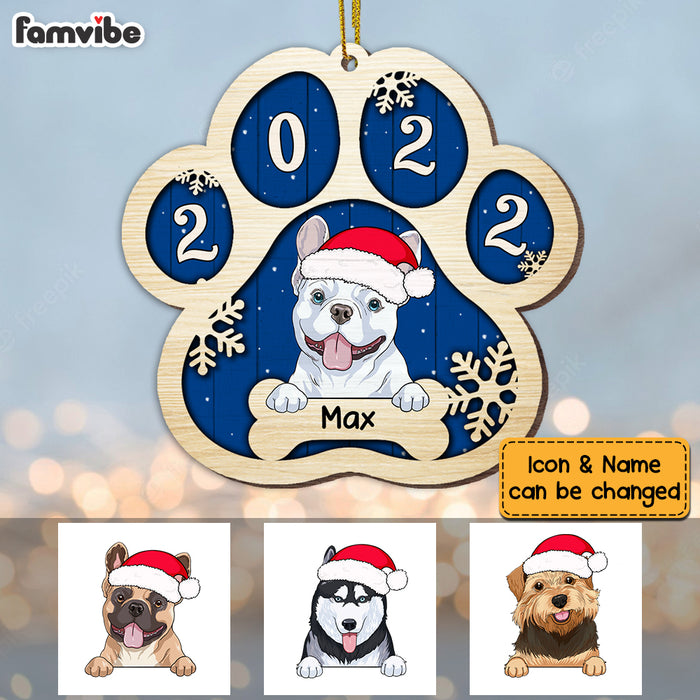 Personalized Dog Paw 2022 Christmas Ornament SB262 30O53 1