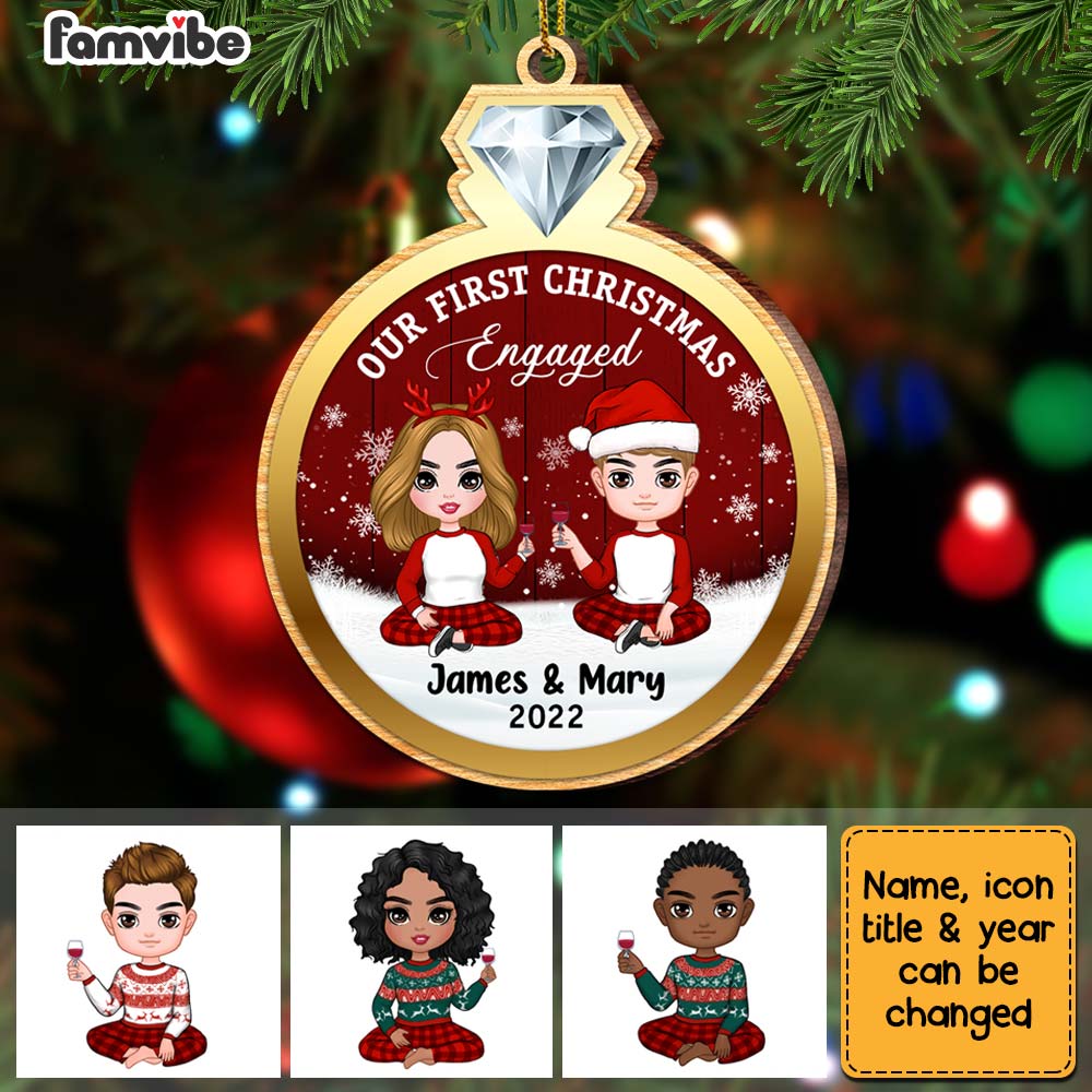 Personalized Couple First Christmas Ornament SB263 85O67 Primary Mockup