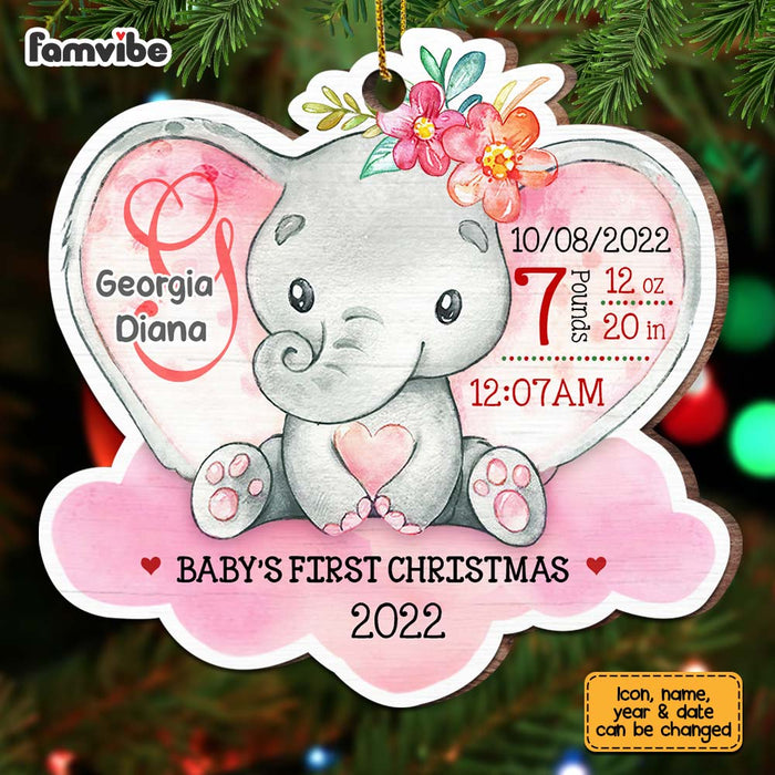 Personalized Baby Elephant First Christmas Ornament SB283 85O67 1