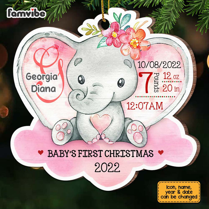 Personalized Baby Elephant First Christmas Ornament SB283 85O67 1