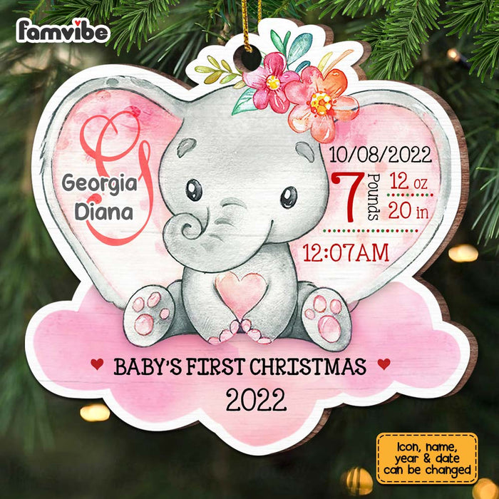Personalized Baby Elephant First Christmas Ornament SB283 85O67 1