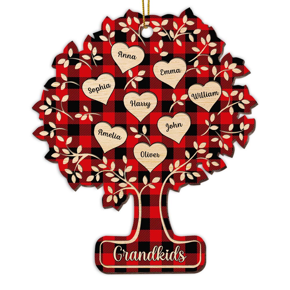 Personalized Christmas Grandma Grandkid Tree Ornament SB261 23O28 Primary Mockup