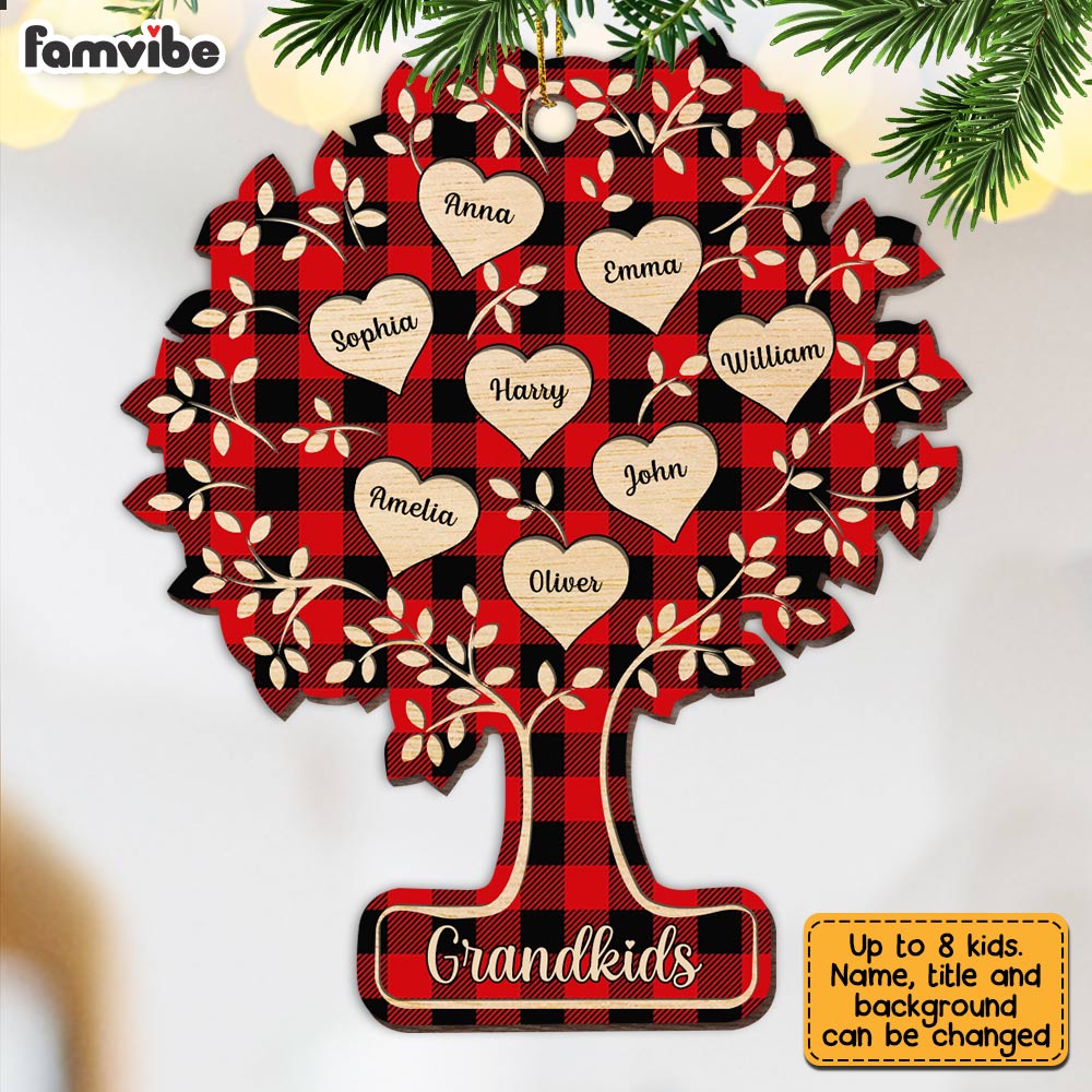 Personalized Christmas Grandma Grandkid Tree Ornament SB261 23O28 Primary Mockup