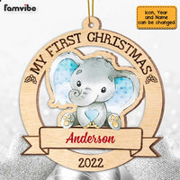 Personalized Elephant Baby First Christmas Ornament SB261 32O47 thumb 1