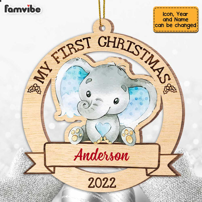 Personalized Elephant Baby First Christmas Ornament SB261 32O47 1