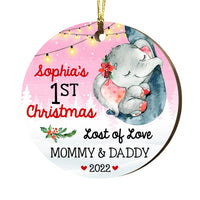 Personalized Baby First Christmas Elephant Circle Ornament SB262 23O53 thumb 1