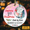 Personalized Baby First Christmas Elephant Circle Ornament SB262 23O53 1