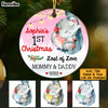 Personalized Baby First Christmas Elephant Circle Ornament SB262 23O53 1