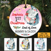 Personalized Baby First Christmas Elephant Circle Ornament SB262 23O53 1