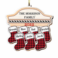 Personalized Family Christmas Buffalo Plaid Ornament SB262 32O34 thumb 1