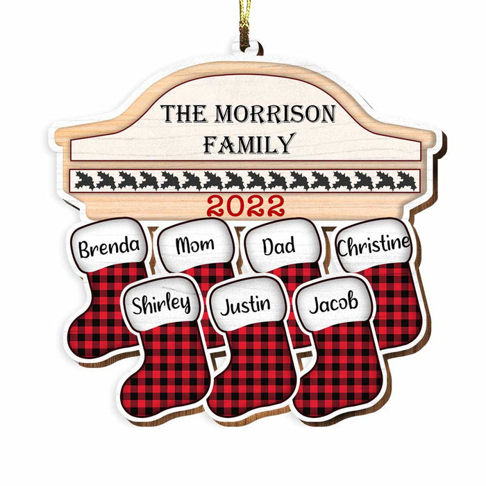 Personalized Family Christmas Buffalo Plaid Ornament SB262 32O34 1