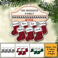 Personalized Family Christmas Buffalo Plaid Ornament SB262 32O34 thumb 1